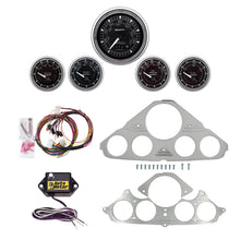 Load image into Gallery viewer, AutoMeter Chrono Chrome 55-59 Chevy Truck Billet Panel/Gauge Kit - 3-3/8in. (x1) &amp; 2-1/16in. (x4) (2943-15)