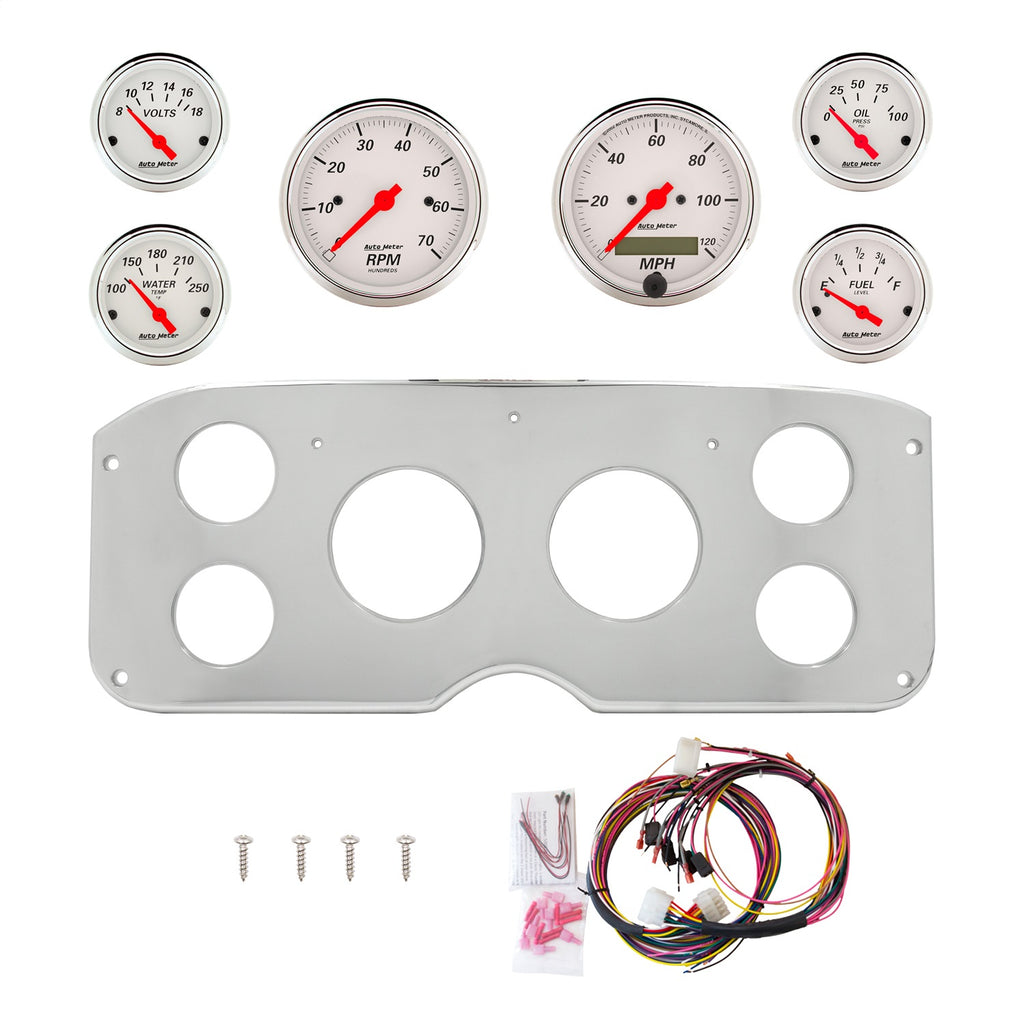 AutoMeter Arctic White 55-59 GMC Truck Billet Panel/Gauge Kit - 3-1/8in. (x2) & 2-1/16in. (x4) (2944-03)