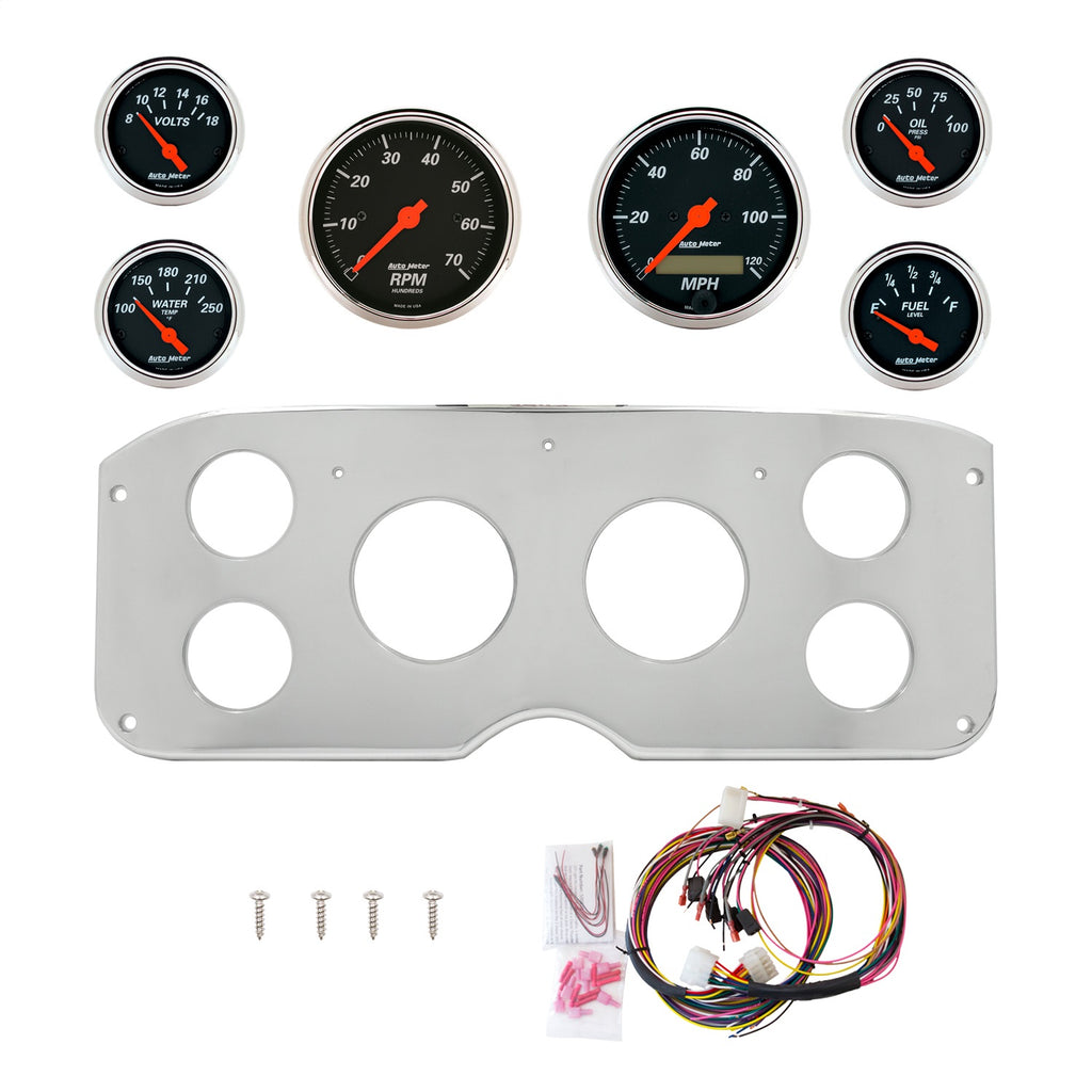 AutoMeter Designer Black 55-59 GMC Truck Billet Panel/Gauge Kit - 3-1/8in. (x2) & 2-1/16in. (x4) (2944-06)
