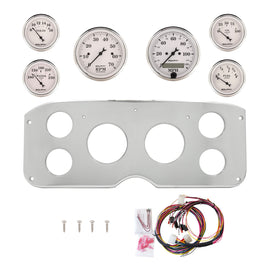 AutoMeter Old Tyme White 55-59 GMC Truck Billet Panel/Gauge Kit - 3-1/8in. (x2) & 2-1/16in. (x4) (2944-08)