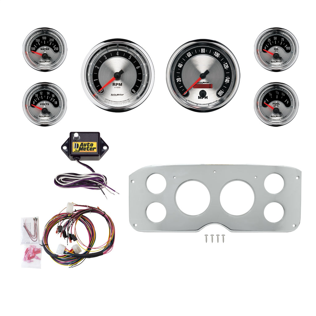 AutoMeter American Muscle 55-59 GMC Truck Billet Panel/Gauge Kit - 3-3/8in. (x2) & 2-1/16in. (x4) (2945-01)
