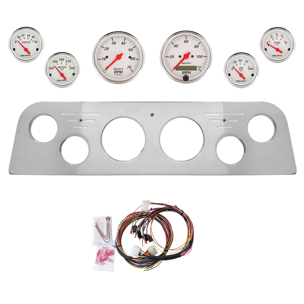AutoMeter Arctic White 60-61 GMC Truck Billet Panel/Gauge Kit - 3-1/8in. (x2) & 2-1/16in. (x4) (2948-03)