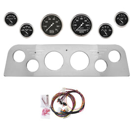 AutoMeter Old Tyme Black 60-61 GMC Truck Billet Panel/Gauge Kit - 3-1/8in. (x2) & 2-1/16in. (x4) (2948-07)