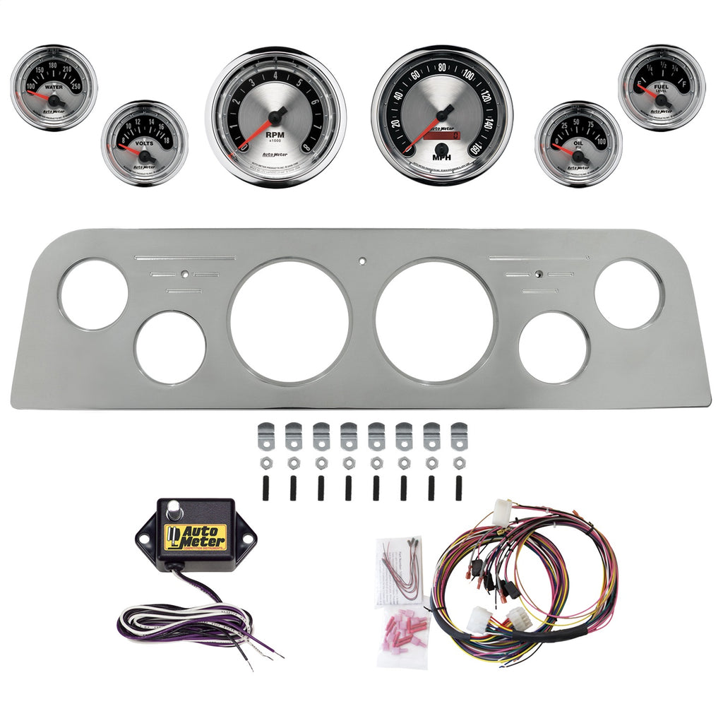 AutoMeter American Muscle 60-61 GMC Truck Billet Panel/Gauge Kit - 3-3/8in. (x2) & 2-1/16in. (x4) (2949-01)
