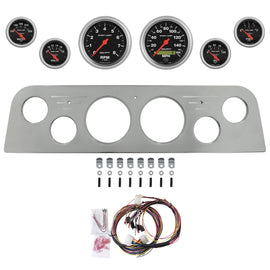 AutoMeter Sport-Comp 60-61 GMC Truck Billet Panel/Gauge Kit - 3-3/8in. (x2) & 2-1/16in. (x4) (2949-11)