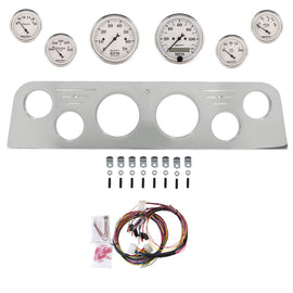 AutoMeter Old Tyme White 62-66 GMC Truck Billet Panel/Gauge Kit - 3-1/8in. (x2) & 2-1/16in. (x4) (2950-08)
