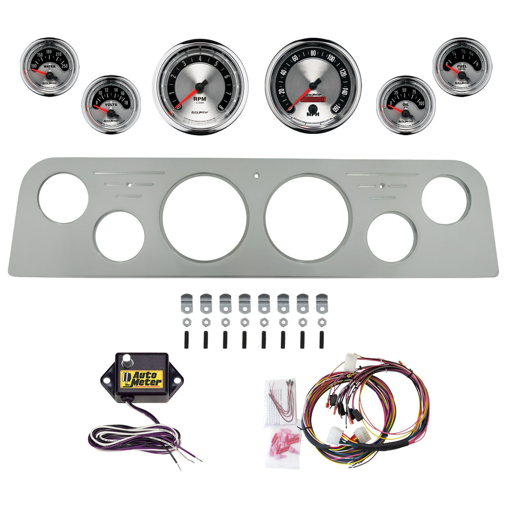 AutoMeter American Muscle 62-66 GMC Truck Billet Panel/Gauge Kit - 3-3/8in. (x2) & 2-1/16in. (x4) (2951-01)