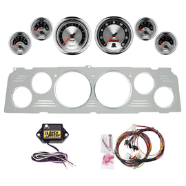 AutoMeter American Muscle 64-66 Chevy Truck Billet Panel/Gauge Kit - 3-3/8in. (x2) & 2-1/16in. (x4) (2952-01)