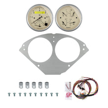 Load image into Gallery viewer, AutoMeter Antique Beige 55-56 Chevy Car Direct-Fit Billet Panel/Gauge Kit - 3-3/8in. (x2) (2953-02)
