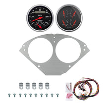 Load image into Gallery viewer, AutoMeter Designer Black 55-56 Chevy Car Direct-Fit Billet Panel/Gauge Kit - 3-3/8in. (x2) (2953-06)