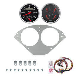 AutoMeter Designer Black 55-56 Chevy Car Direct-Fit Billet Panel/Gauge Kit - 3-3/8in. (x2) (2953-06)