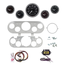 AutoMeter Chrono Chrome 62-65 Chevy NOVA Billet Panel/Gauge Kit - 3-3/8in. (x1) & 2-1/16in. (x4) (2954-15)