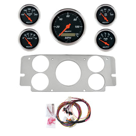 AutoMeter Designer Black 57-60 Ford Truck Billet Panel/Gauge Kit - 3-1/8in. (x1) & 2-1/16in. (x4) (2955-06)