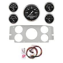 Load image into Gallery viewer, AutoMeter Old Tyme Black 57-60 Ford Truck Billet Panel/Gauge Kit - 3-1/8in. (x1) &amp; 2-1/16in. (x4) (2955-07)