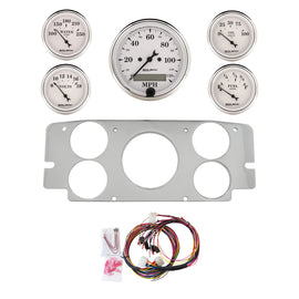 AutoMeter Old Tyme White 57-60 Ford Truck Billet Panel/Gauge Kit - 3-1/8in. (x1) & 2-1/16in. (x4) (2955-08)