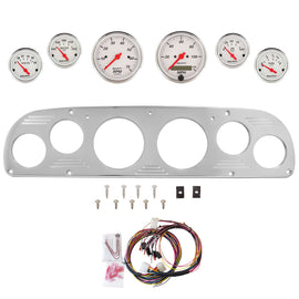 AutoMeter Arctic White 57-60 Ford Truck Billet Panel/Gauge Kit - 3-1/8in. (x2) & 2-1/16in. (x4) (2957-03)