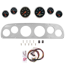 AutoMeter Designer Black 57-60 Ford Truck Billet Panel/Gauge Kit - 3-1/8in. (x2) & 2-1/16in. (x4) (2957-06)