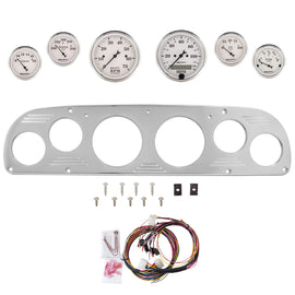 AutoMeter Old Tyme White 57-60 Ford Truck Billet Panel/Gauge Kit - 3-1/8in. (x2) & 2-1/16in. (x4) (2957-08)