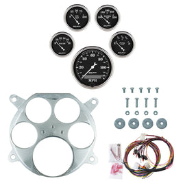 AutoMeter Old Tyme Black 61-66 Ford Truck Billet Panel/Gauge Kit - 3-1/8in. (x1) & 2-1/16in. (x4) (2959-07)