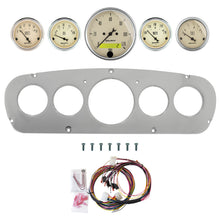 Load image into Gallery viewer, AutoMeter Antique Beige 65-66 Ford Truck Billet Panel/Gauge Kit - 3-1/8in. (x1) &amp; 2-1/16in. (x4) (2960-02)
