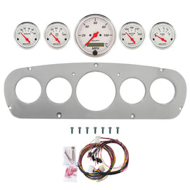 AutoMeter Arctic White 65-66 Ford Truck Billet Panel/Gauge Kit - 3-1/8in. (x1) & 2-1/16in. (x4) (2960-03)