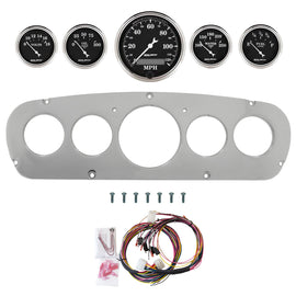 AutoMeter Old Tyme Black 65-66 Ford Truck Billet Panel/Gauge Kit - 3-1/8in. (x1) & 2-1/16in. (x4) (2960-07)