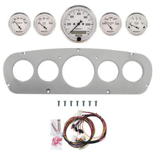 Load image into Gallery viewer, AutoMeter Old Tyme White 65-66 Ford Truck Billet Panel/Gauge Kit - 3-1/8in. (x1) &amp; 2-1/16in. (x4) (2960-08)