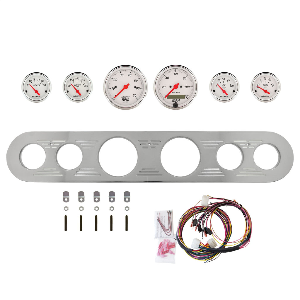 AutoMeter Arctic White 67-72 Ford Truck Billet Panel/Gauge Kit - 3-1/8in. (x2) & 2-1/16in. (x4) (2961-03)