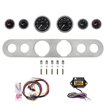 Load image into Gallery viewer, AutoMeter Chrono Chrome 67-72 Ford Truck Billet Panel/Gauge Kit - 3-3/8in. (x2) &amp; 2-1/16in. (x4) (2962-15)