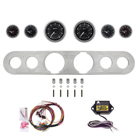 AutoMeter Chrono Chrome 67-72 Ford Truck Billet Panel/Gauge Kit - 3-3/8in. (x2) & 2-1/16in. (x4) (2962-15)