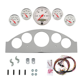 AutoMeter Arctic White 1957 Ford Fairlane Billet Panel/Gauge Kit - 3-1/8in. (x1) & 2-1/16in. (x4) (2963-03)