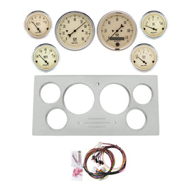 AutoMeter Antique Beige 73-79 Ford Truck Billet Panel/Gauge Kit SR- 3-3/8in. (x2) & 2-1/16in. (x4) (2966-02)