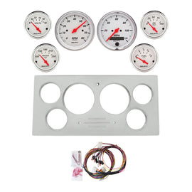 AutoMeter Arctic White 73-79 Ford Truck Billet Panel/Gauge Kit SR- 3-3/8in. (x2) & 2-1/16in. (x4) (2966-03)