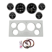Load image into Gallery viewer, AutoMeter Old Tyme Black 73-79 Ford Truck Billet Panel/Gauge Kit SR- 3-3/8in. (x2) &amp; 2-1/16in. (x4) (2966-07)