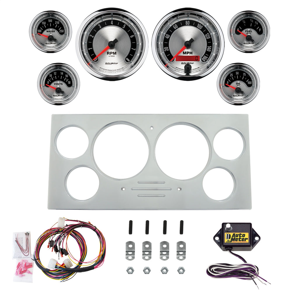 AutoMeter American Muscle 73-79 Ford Truck Billet Panel/Gauge Kit - 3-3/8in. (x2) & 2-1/16in. (x4) (2967-01)