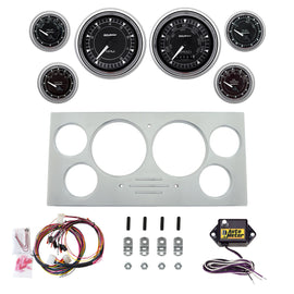 AutoMeter Chrono Chrome 73-79 Ford Truck Billet Panel/Gauge Kit Super - 3-3/8in. (2) & 2-1/16in. (4) (2967-15)