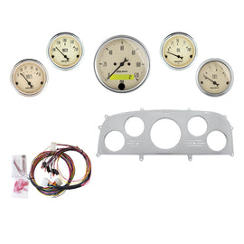 AutoMeter Antique Beige 1959 Ford Galaxie Billet Panel/Gauge Kit - 3-1/8in. (x1) & 2-1/16in. (x4) (2968-02)