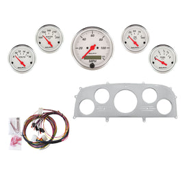 AutoMeter Arctic White 1959 Ford Galaxie Billet Panel/Gauge Kit - 3-1/8in. (x1) & 2-1/16in. (x4) (2968-03)