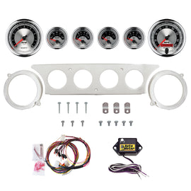AutoMeter American Muscle 63-64 Ford Galaxie Billet Panel/Gauge Kit - 3-3/8in. (x2) & 2-1/16in. (x4) (2970-01)