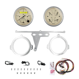AutoMeter Antique Beige 66-67 Ford Falcon Direct-Fit Billet Panel/Gauge Kit - 3-3/8in. (x2) (2971-02)