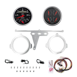 AutoMeter Designer Black 66-67 Ford Falcon Direct-Fit Billet Panel/Gauge Kit - 3-3/8in. (x2) (2971-06)