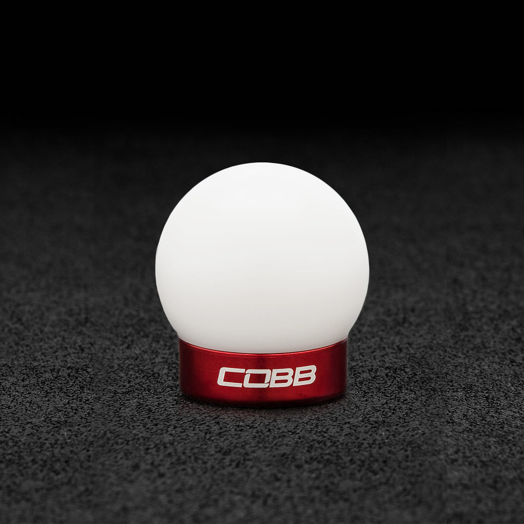 COBB Ford Mustang Shift Knob - White Knob w/ Race Red (2M1350-W-RD)