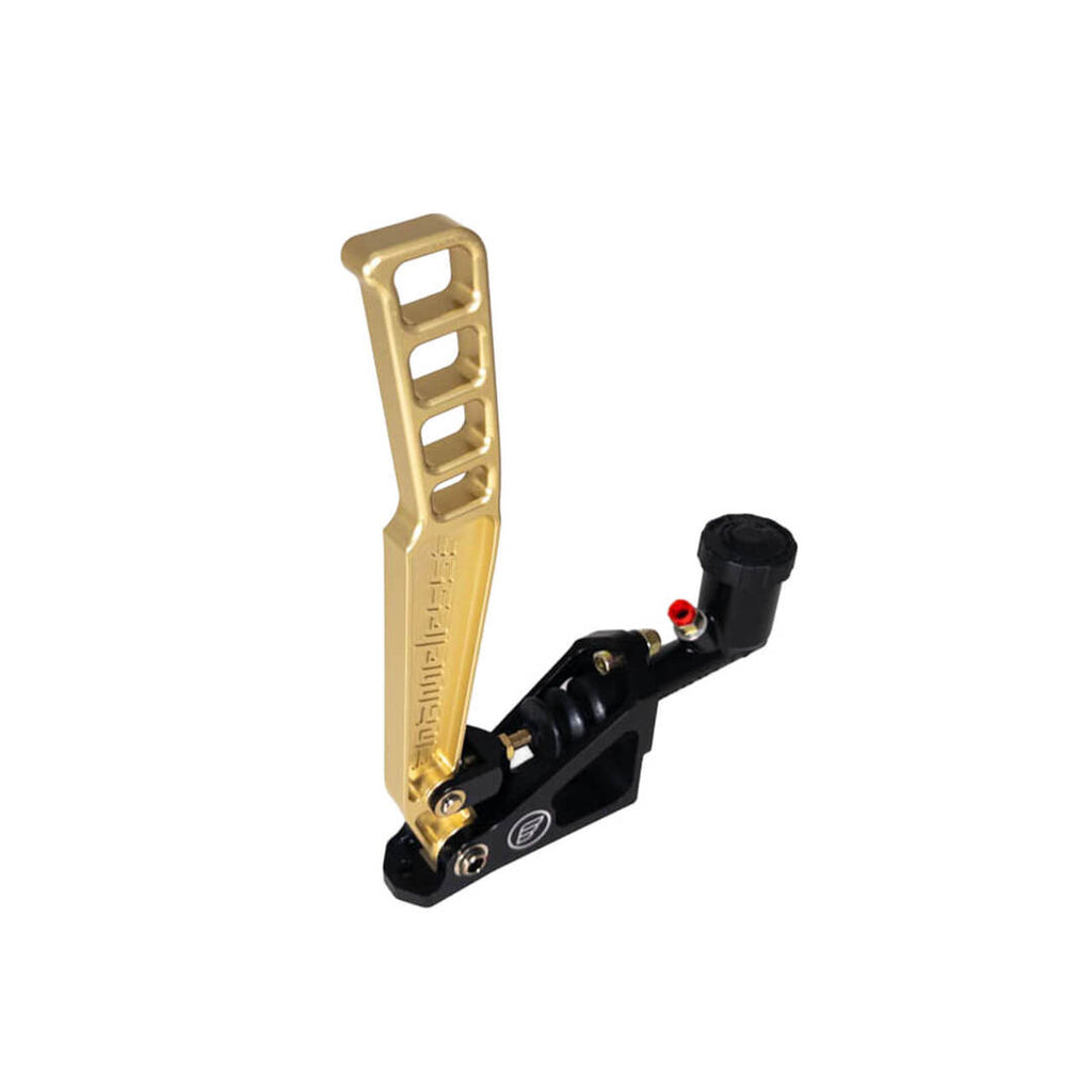 Nameless Performance Hydraulic Handbrake - 13" Gold CNC-Engraved Handle - With Reservoir Style Master Cylinder (NPHB-13-GOL-RES750B)