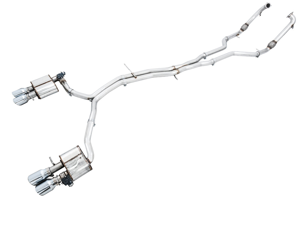 AWE Tuning Audi B9 S4 SwitchPath Exhaust - Non-Resonated (Silver 102mm Tips) (3025-42030)