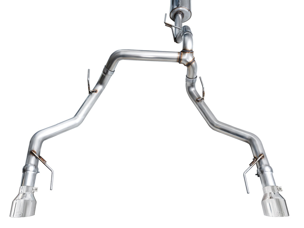 AWE Tuning 0FG Resonated Catback for '21+ Ford F-150 Tremor (With Bumper Cutouts) - Chrome Silver Tips (3015-32402)