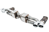 AWE Performance Exhaust and High-Flow Cat Sections for Porsche 991.2 Turbo - With Chrome Silver Quad Tips (3015-42084)