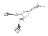 AWE Track Edition Cat-back Exhaust for Gen6 Camaro SS / ZL1 - Resonated - Chrome Silver Tips (Quad Outlet) (3015-42090)