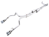 AWE 0FG Catback Split Rear Exit Exhaust for 4th Gen Silverado/Sierra 1500 6.2L (with bumper cutouts) - Quad Chrome Silver Tips (3015-42203)