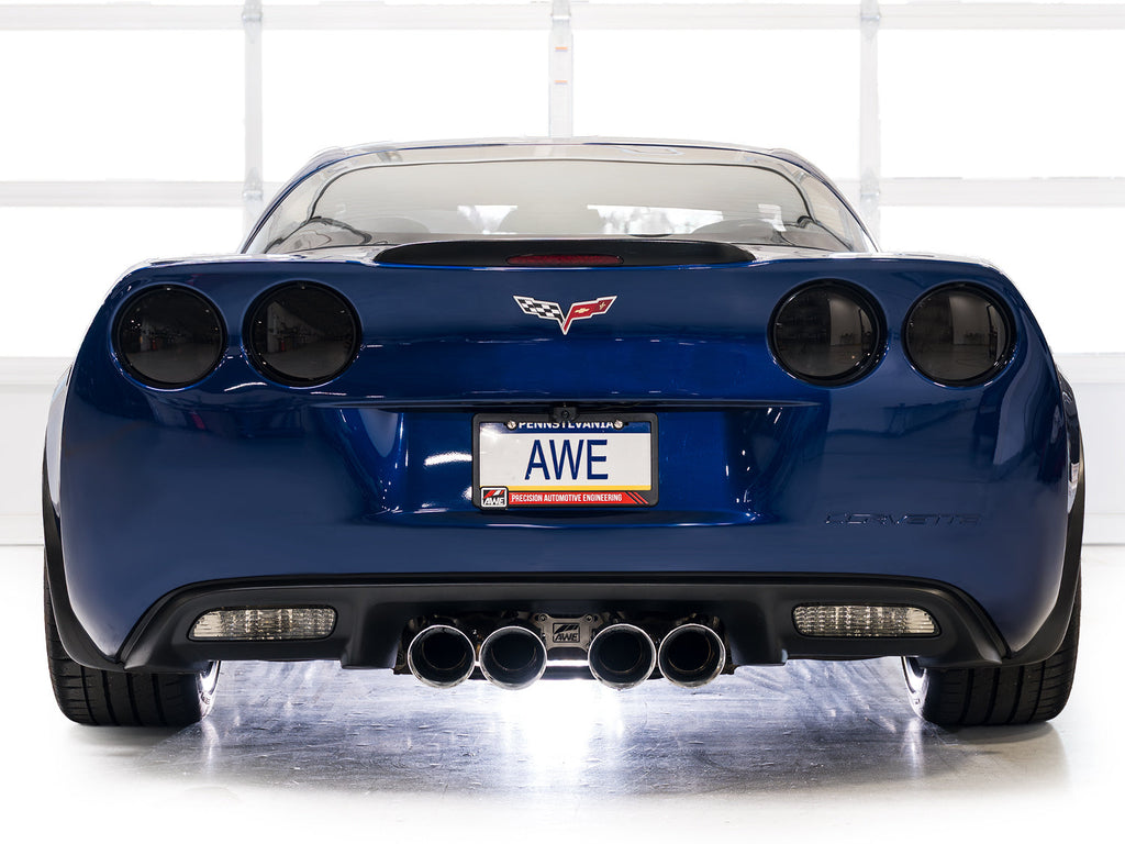 AWE Tuning Touring Edition Axleback Exhaust for C6 Chevrolet Corvette Z06/ZR1 - Chrome Silver Tips (3015-42606)