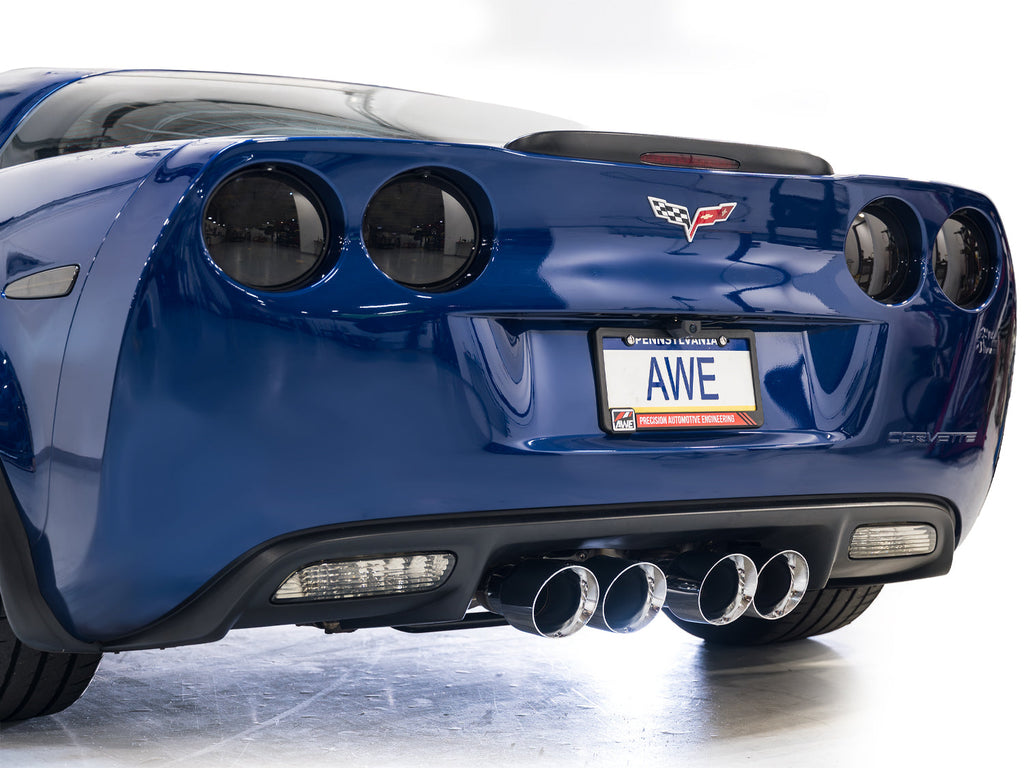 AWE Tuning Touring Edition Axleback Exhaust for C6 Chevrolet Corvette Z06/ZR1 - Chrome Silver Tips (3015-42606)
